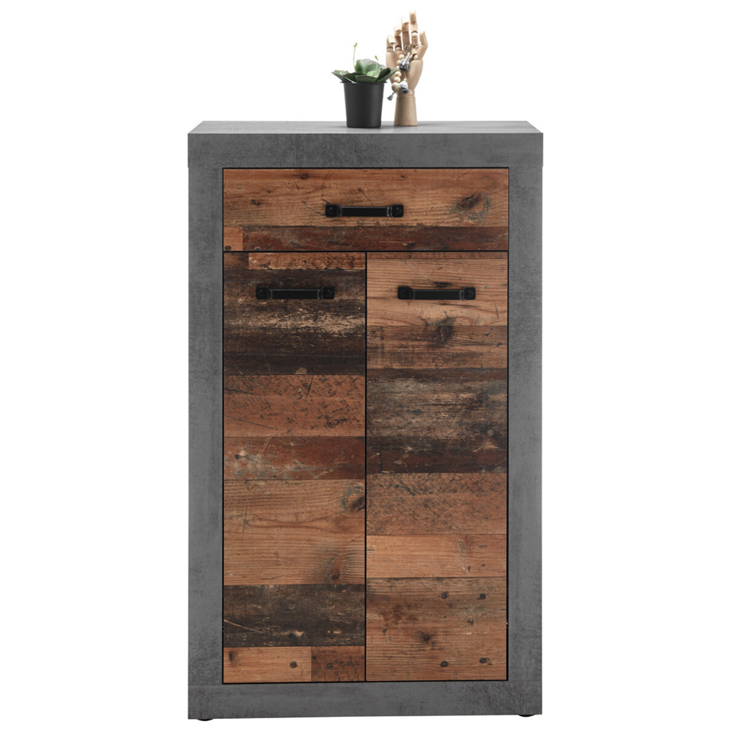 Schuhkommode Indiana Beton dunkel Nachbildung Old Wood Nachbildung B/H/T: ca. 68x115x37 cm
