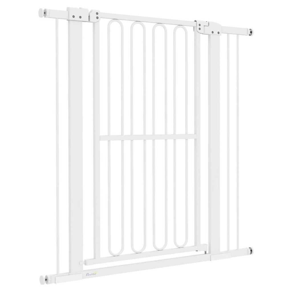 PawHut Türschutzgitter weiß Kunststoff B/H/L: ca. 5x104x104 cm
