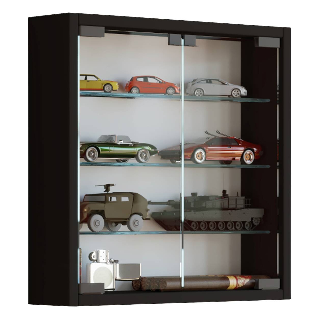 Vitrine Mandosa S schwarz Holzwerkstoff Glas B/H/T: ca. 40x40x10 cm