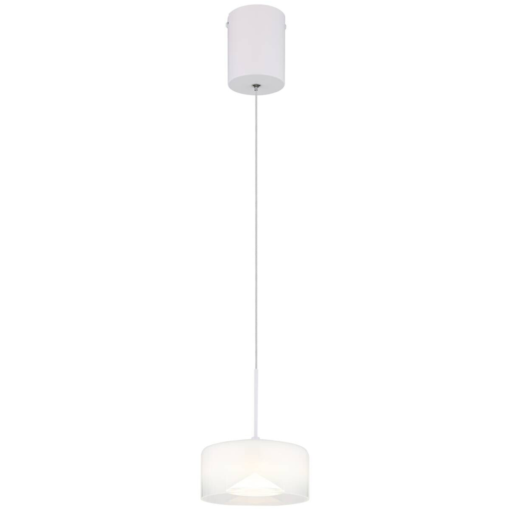 GLOBO Pendelleuchte weiß Opal Metall Glas H/D: ca. 150x15 cm 1 Brennstellen