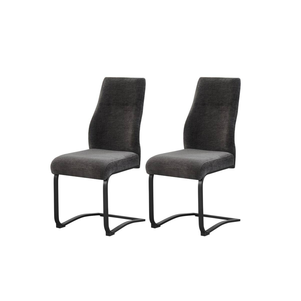 Schwingstuhl TINA, 2er Set anthrazit Webstoff B/H/T: ca. 43x98x59 cm