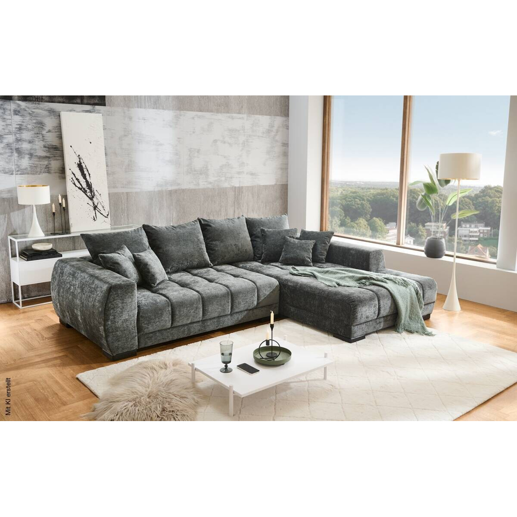 Ecksofa anthrazit Microfaser B/H/T: ca. 300x86x215 cm