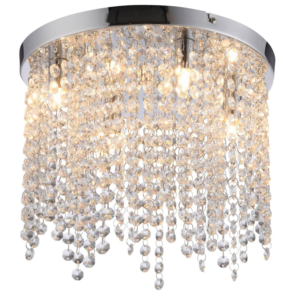 Just Light LED-Kronleuchter Kulunka Chrom B/H/L: ca. 30x22x30 cm 4 Brennstellen