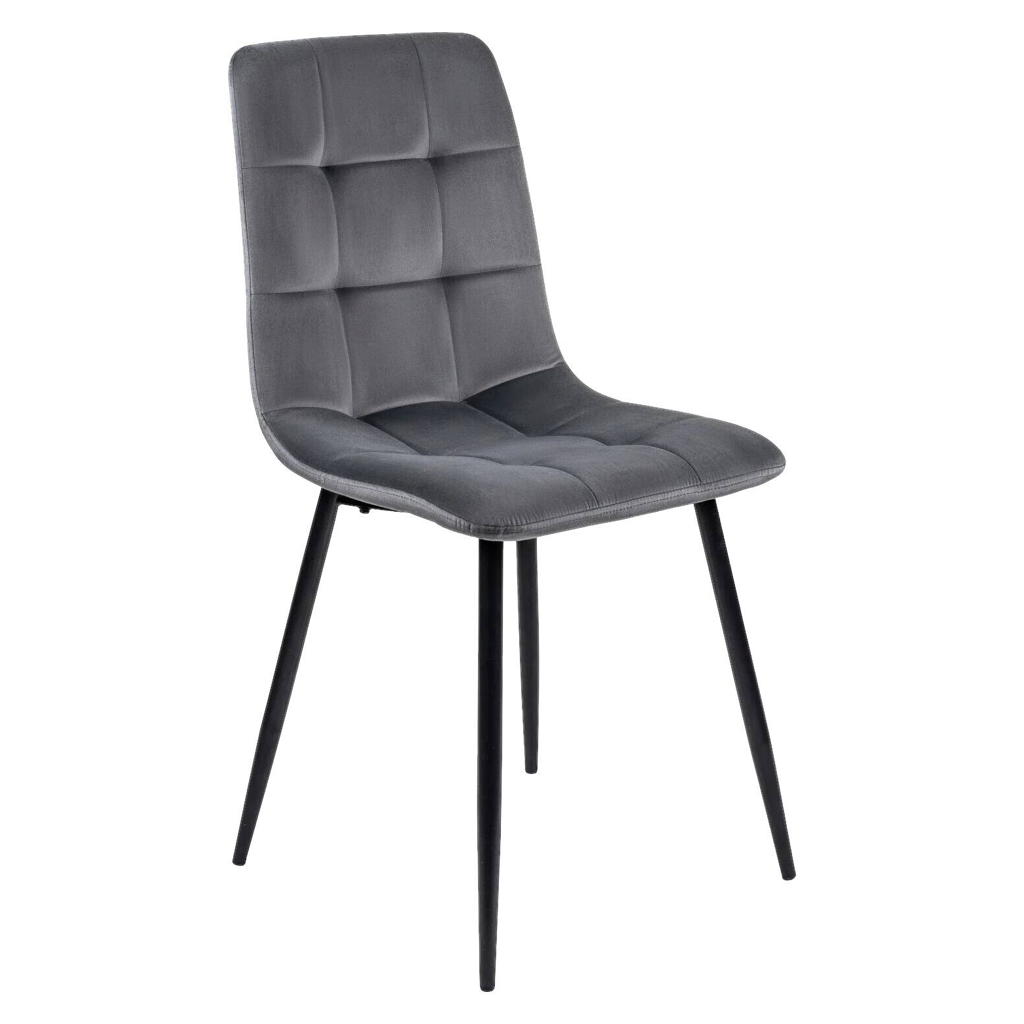Stuhl PERU grau Velourstoff B/H/T: ca. 42x90,5x52 cm