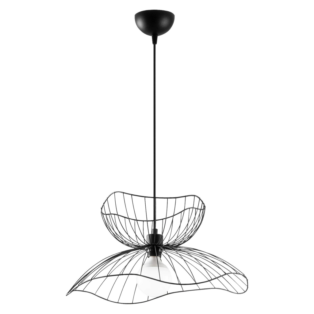 Opviq Pendelleuchte Farac-6390 schwarz B/H/T/L/D: ca. 50x121x50x50x50 cm E27 1 Brennstellen