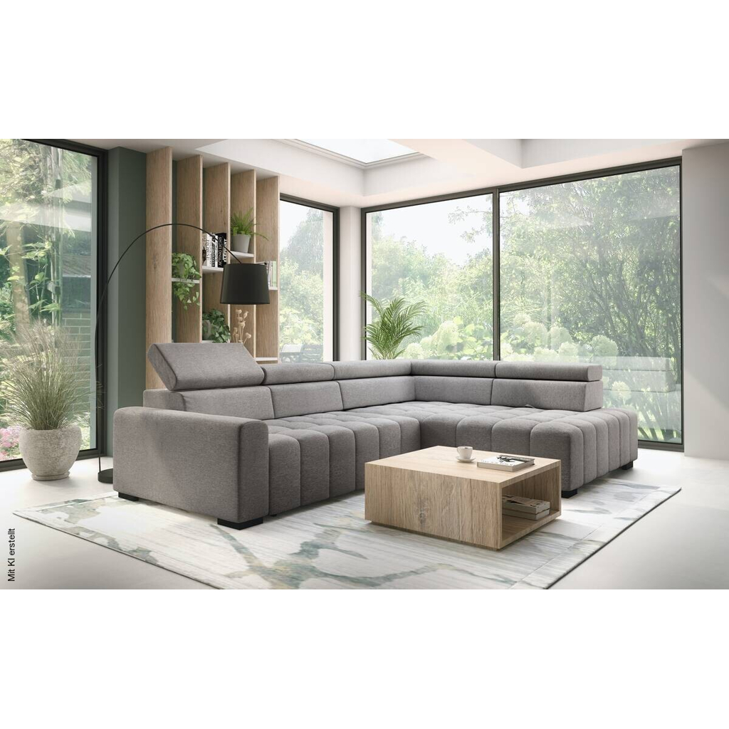 Ecksofa mit Bettfunktion braun Flachgewebe B/T: ca. 300x210 cm