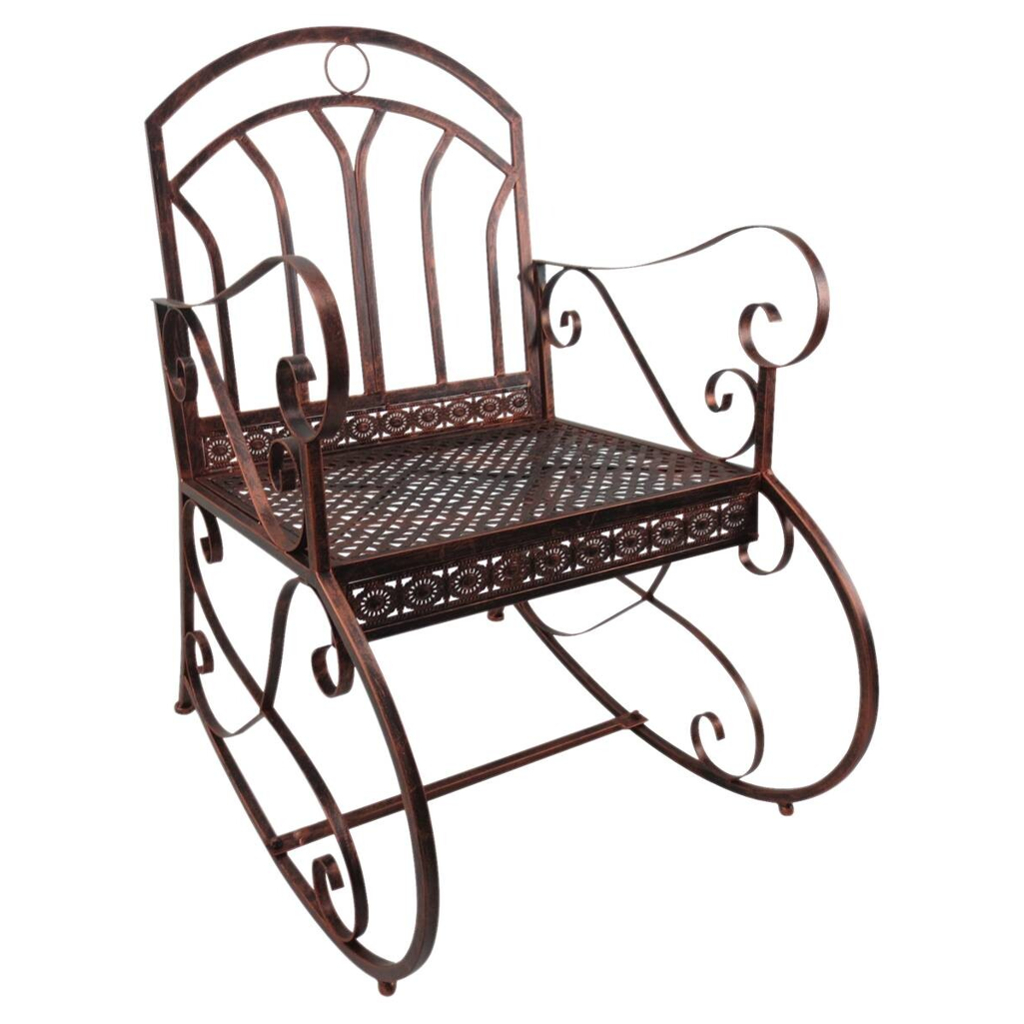 Outsunny Schaukelstuhl bronze Metall B/H/T: ca. 59x96x73 cm