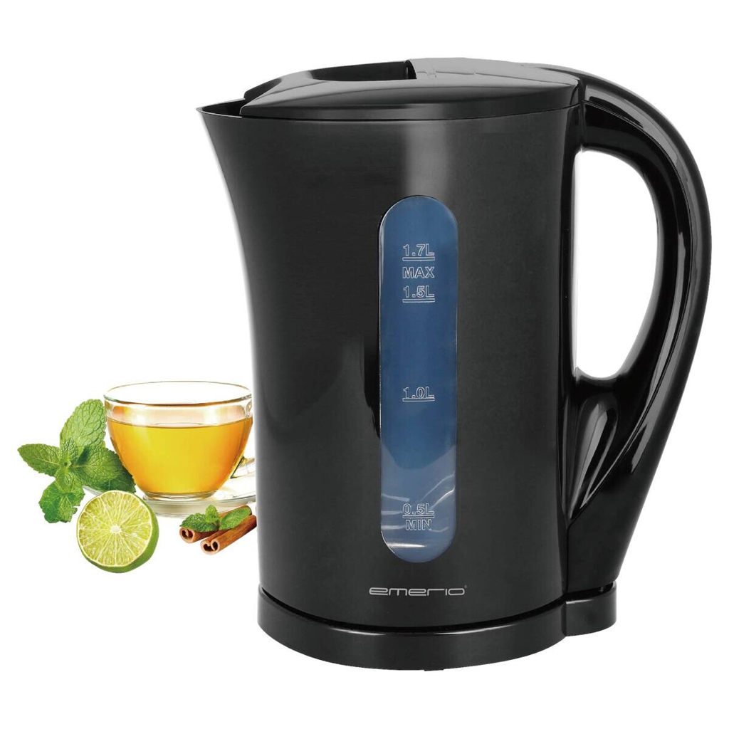 Emerio Wasserkocher WK-123483 schwarz Kunststoff H/D: ca. 21,6x17 cm ca. 1,7 l