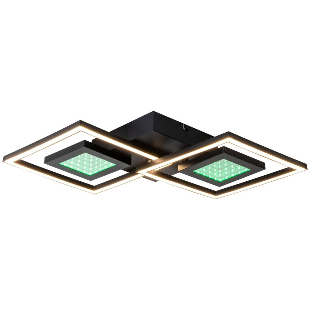Deckenleuchte schwarz Metall B/H/L: ca. 35x6x64 cm