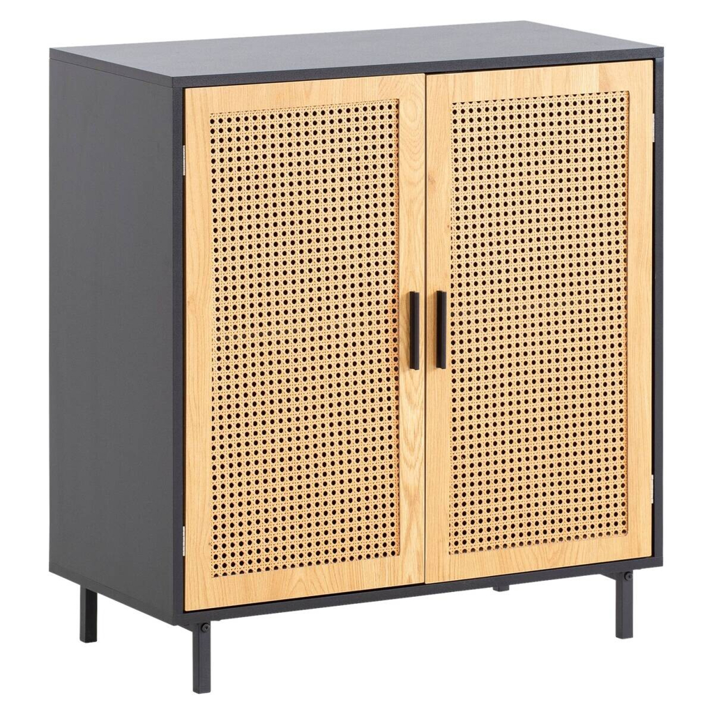 Sideboard schwarz Eiche Optik B/H/T: ca. 80x86,5x40 cm