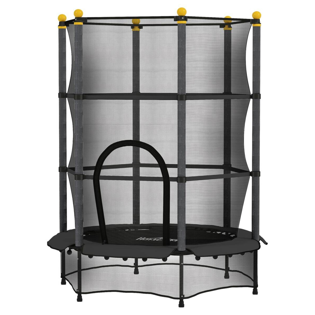 HOMCOM Kindertrampolin schwarz B/H/L: ca. 140x190x140 cm