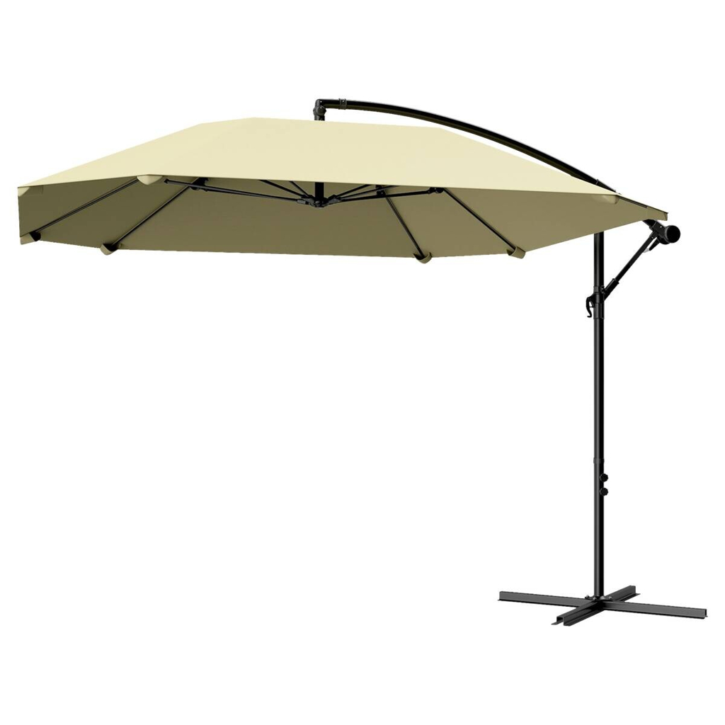 Outsunny Ampelschirm beige Polyester B/H/L: ca. 260x245x304 cm
