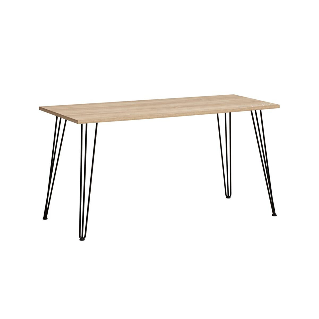 Schreibtisch Emmik schwarz Eiche Eiche weiß Nachbildung B/H/T: ca. 138x73,7x60 cm