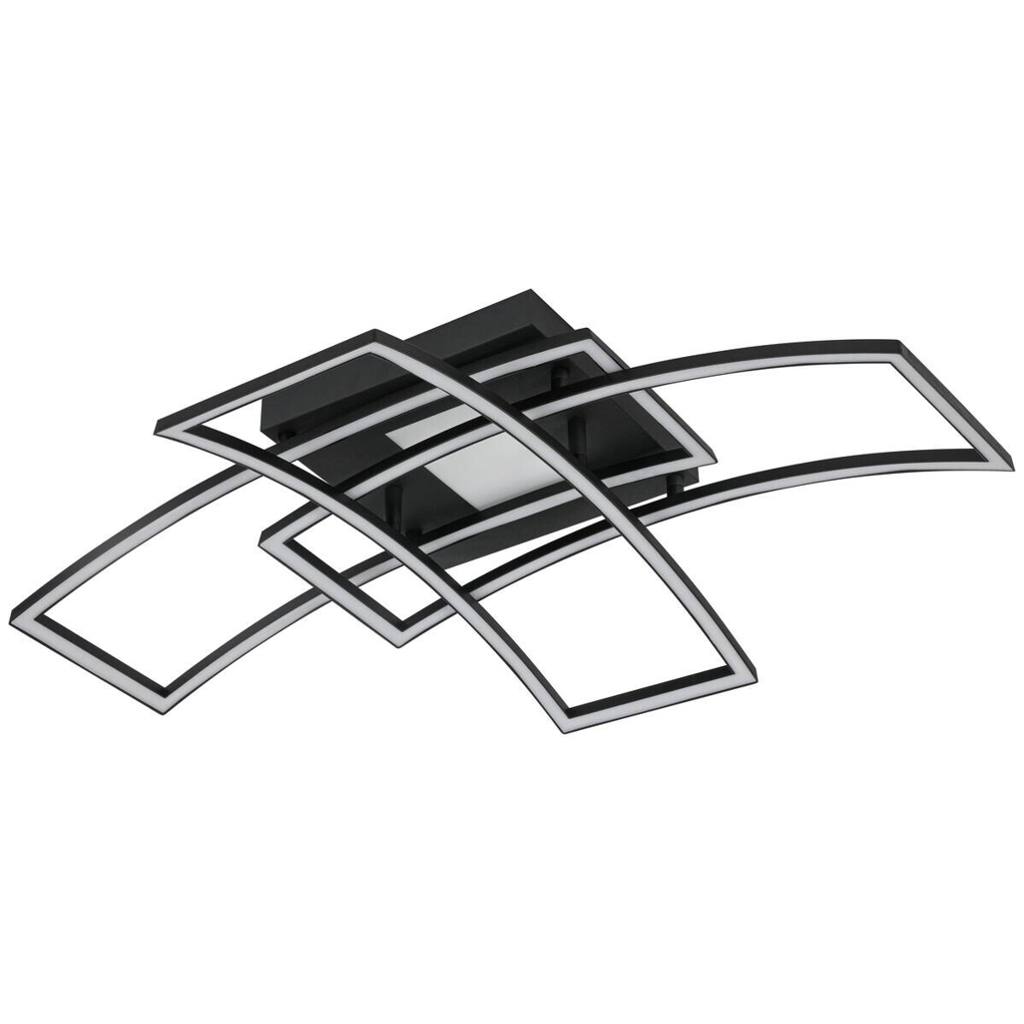 Nolo LED-Deckenleuchte Curve schwarz Metall B/H/L: ca. 59x15x82 cm