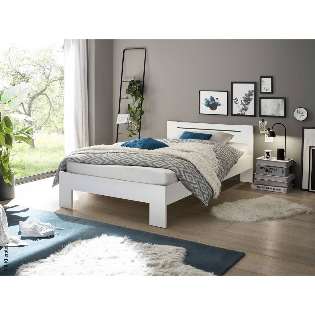 Futonbett Cannes weiß Liegefläche B/L: ca. 120x200 cm