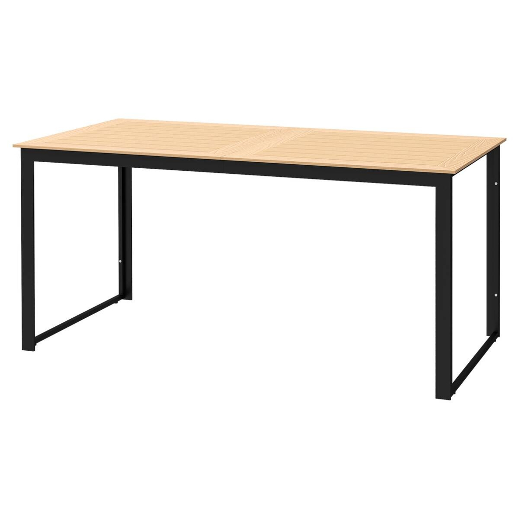 Outsunny Gartentisch taupe Metall B/H/L: ca. 80x75x160 cm