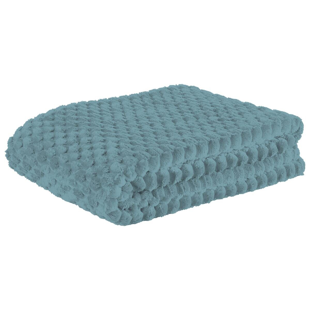 Wohndecke Wabe petrol Polyester B/L: ca. 150x200 cm