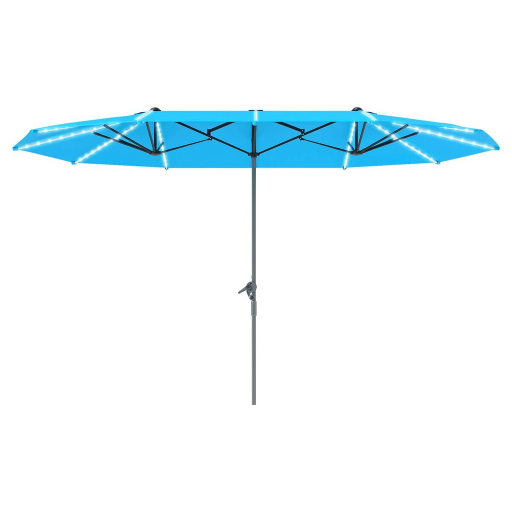 Outsunny Doppelsonnenschirm blau Aluminium B/H/L: ca. 267x249x451 cm
