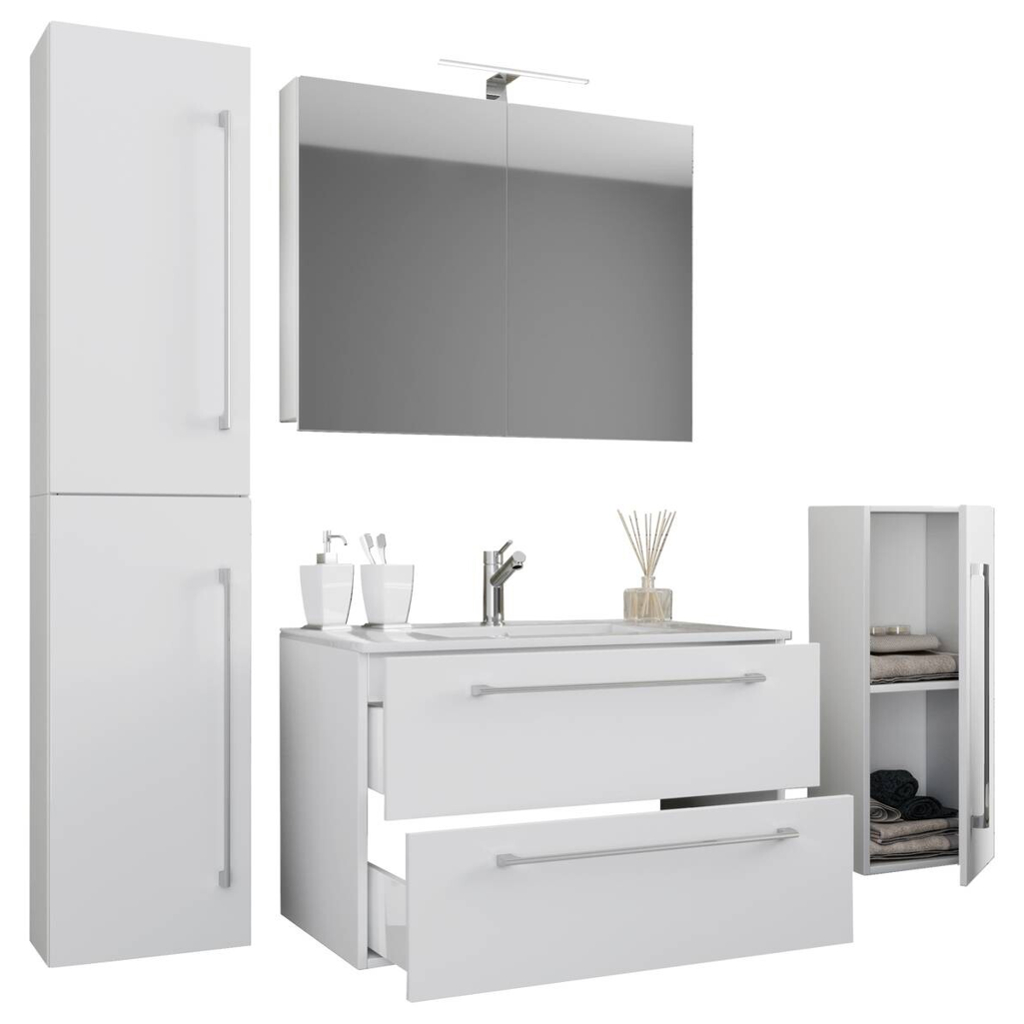 Waschplatz 5tlg-Badinos weiß B/H/T: ca. 80x50x46 cm