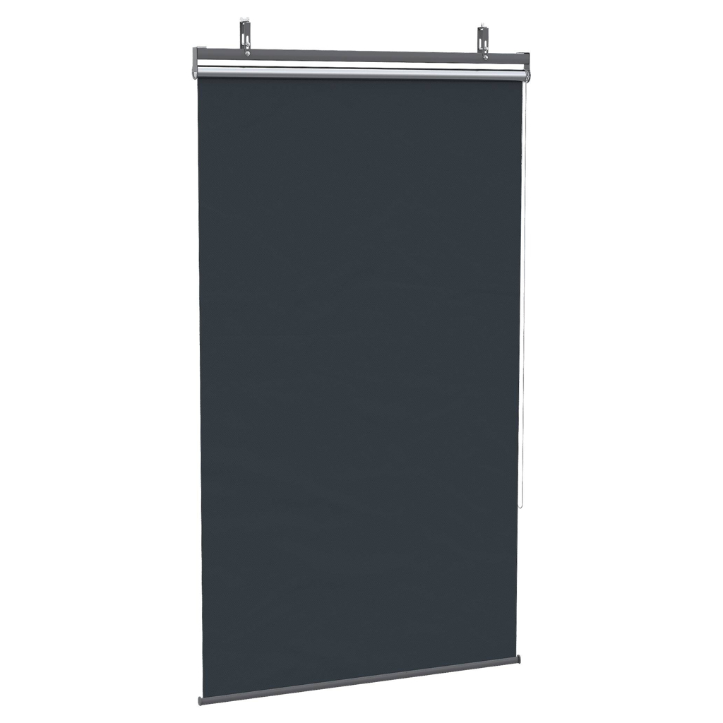 Outsunny Senkrechtmarkise mit Stahlrahmen dunkelgrau B/H/L: ca. 38x222x124 cm