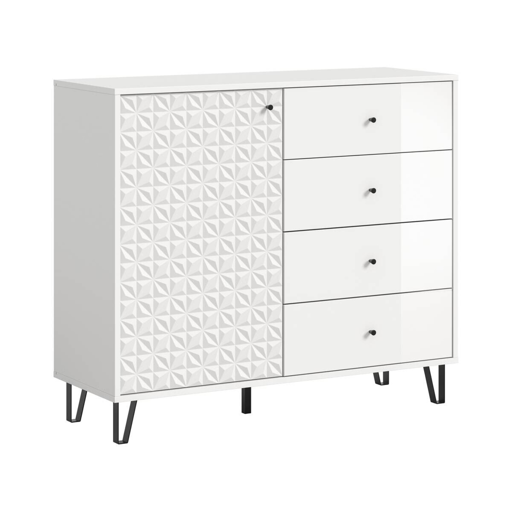 Highboard PRISMA weiß weiß Hochglanz B/H/T: ca. 110x96x40 cm
