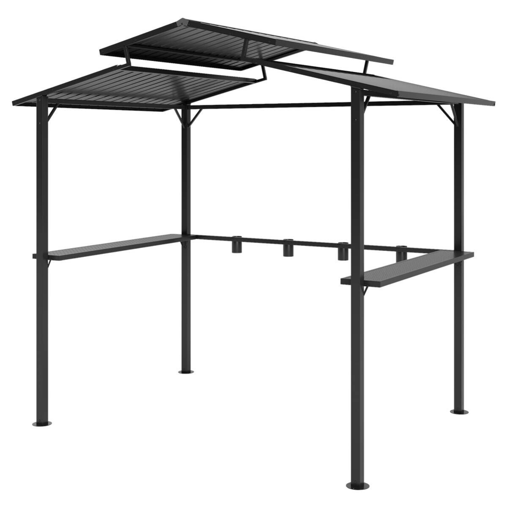 Outsunny Grillpavillon schwarz Metall B/H/L: ca. 160x250x250 cm