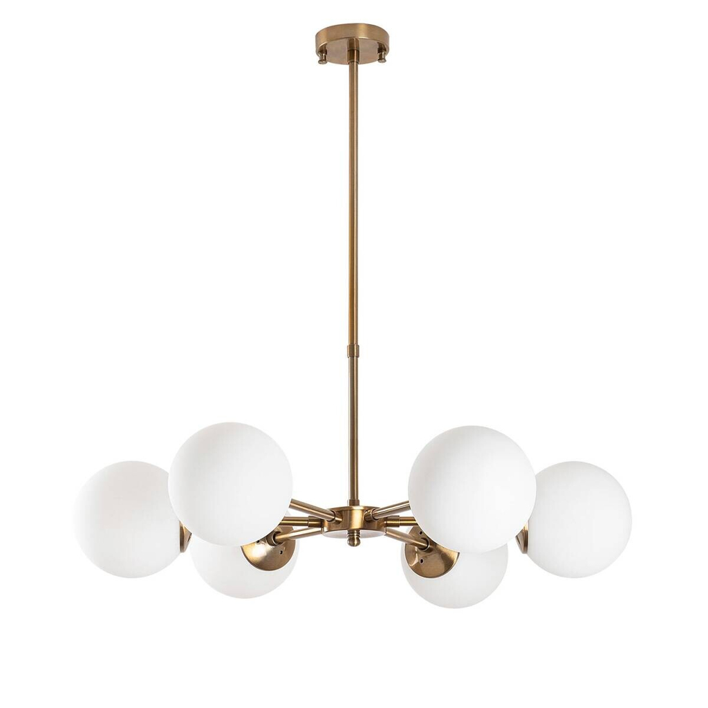 Opviq Pendelleuchte Akkas-10080 Metall Glas B/H/T/L/D: ca. 73x72x73x73x73 cm E14 6 Brennstellen