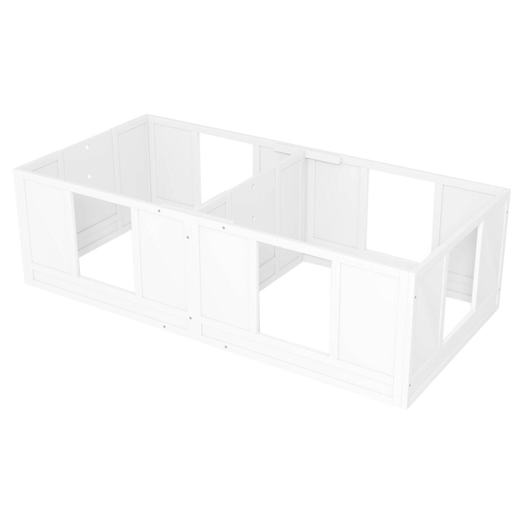 PawHut Wurfkiste für Welpen weiß MDF B/H/L: ca. 80x48x164 cm