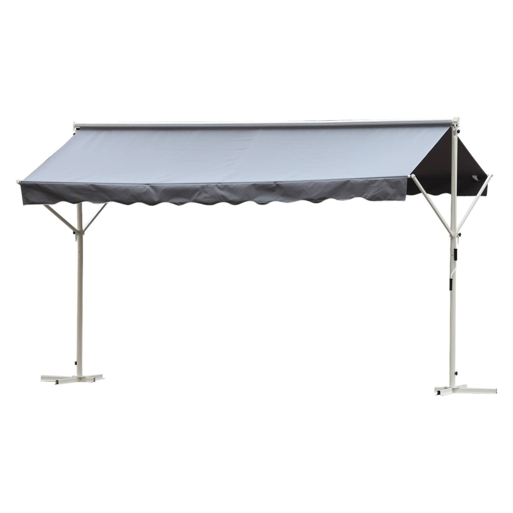 Outsunny Standmarkise grau Polyester-Mischgewebe B/H/L: ca. 294x250x295 cm