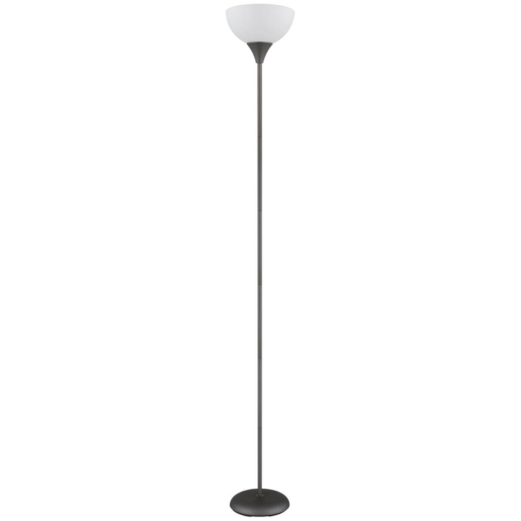 GLOBO Stehlampe titanfarbig schwarz Opal Kunststoff Metall H/D: ca. 178,5x25 cm E27 1 Brennstellen