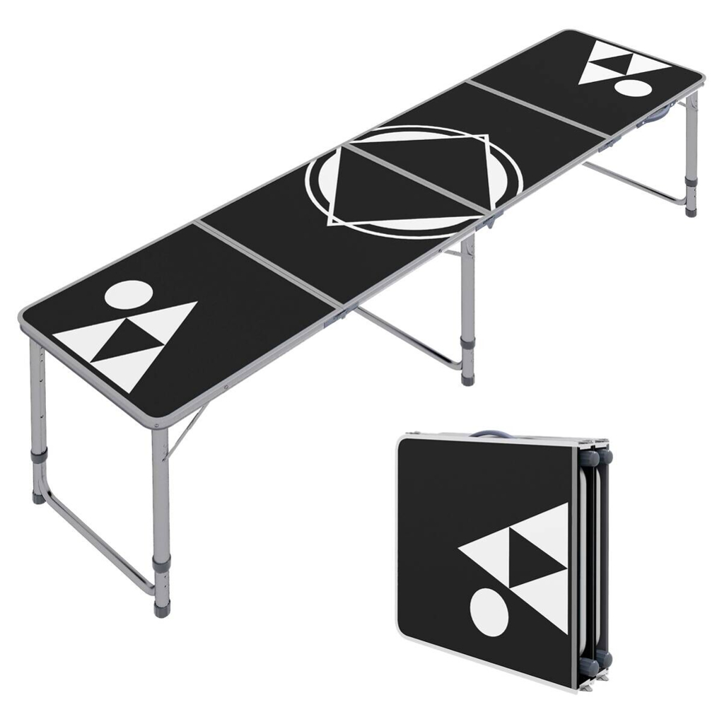 Outsunny Bierpong-Tisch schwarz Aluminium B/H/L: ca. 60x240x70 cm