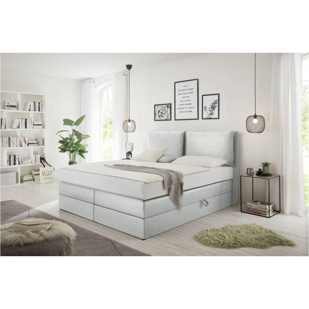 Boxspringbett Lissy grau Liegefläche B/L: ca. 180x200 cm