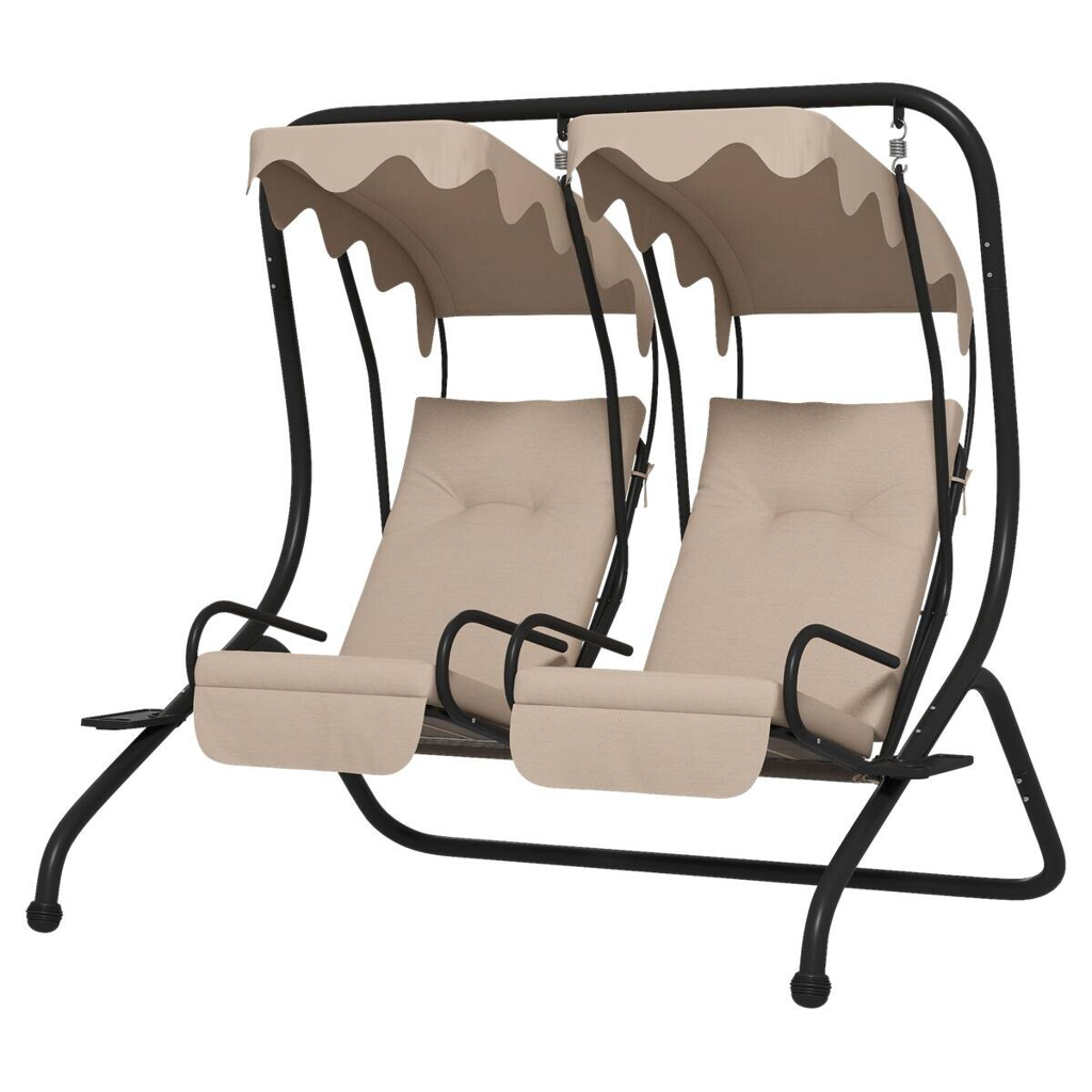 Outsunny Hollywoodschaukel beige Polyester B/H/L: ca. 136x170x170 cm
