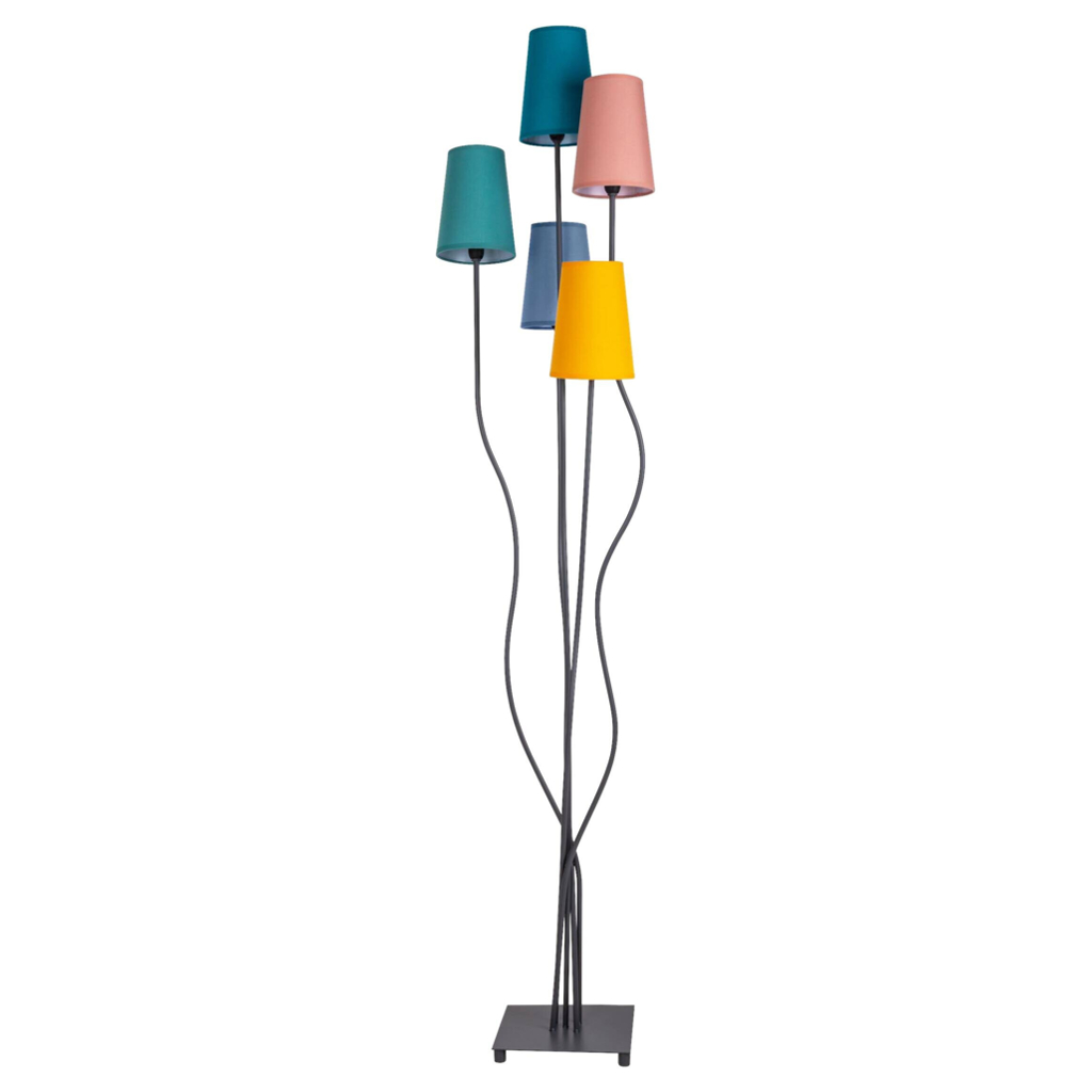 Näve Leuchten Stehlampe 2074761 multicolor Metall Textil B/H/T: ca. 35x163x40 cm 5 Brennstellen