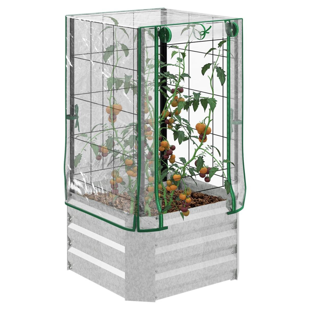 Outsunny Hochbeet silber Stahl B/H/L: ca. 53x90x53 cm