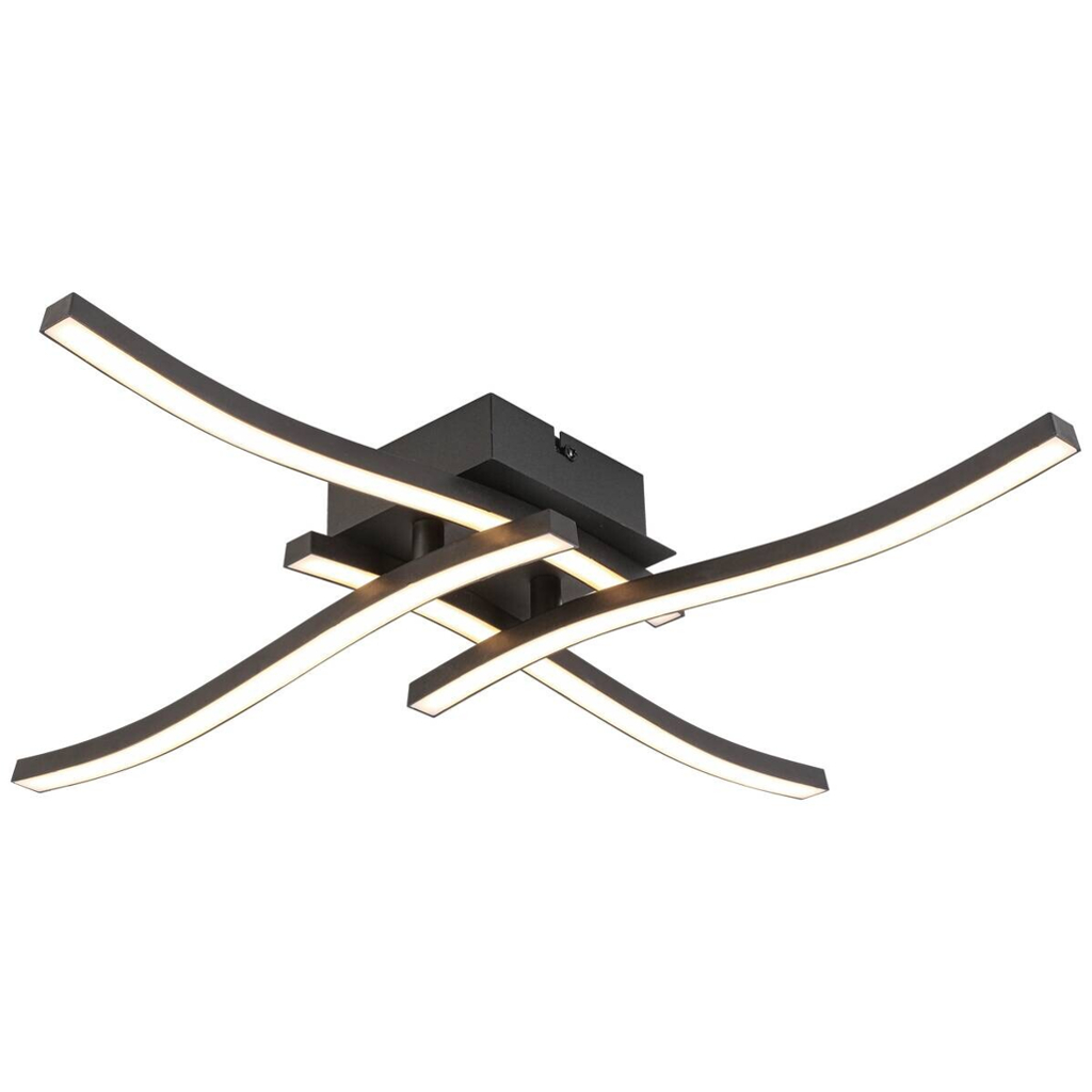 Nolo Deckenleuchte Kim schwarz Metall B/H/L: ca. 50x12x50 cm