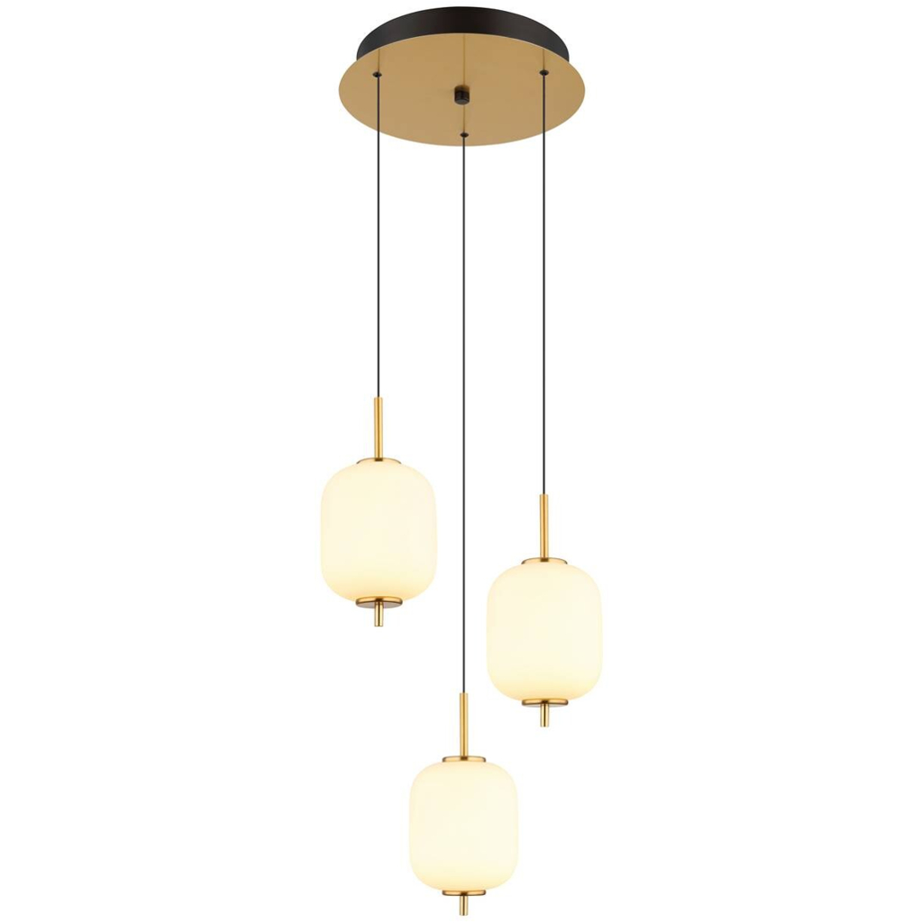 GLOBO Pendelleuchte messing Metall Glas H/D: ca. 150x35,5 cm 1 Brennstellen