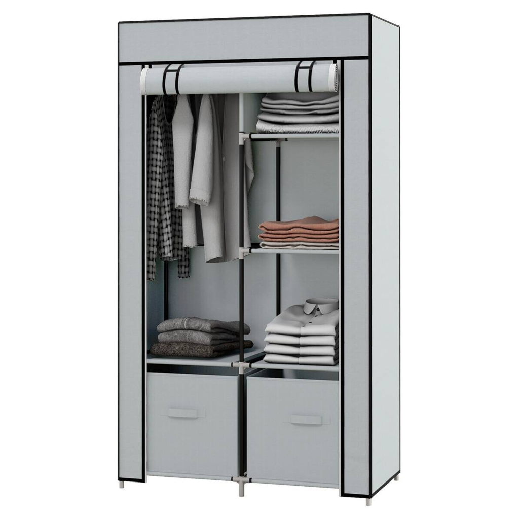 HOMCOM Kleiderschrank hellgrau Polypropylen B/H/L: ca. 42,5x83x162,5 cm
