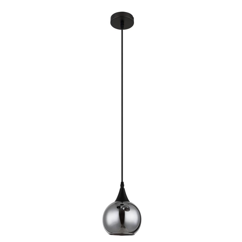 GLOBO Pendelleuchte Nika schwarz Glas Metall H/D: ca. 120x15 cm null 1 Brennstellen