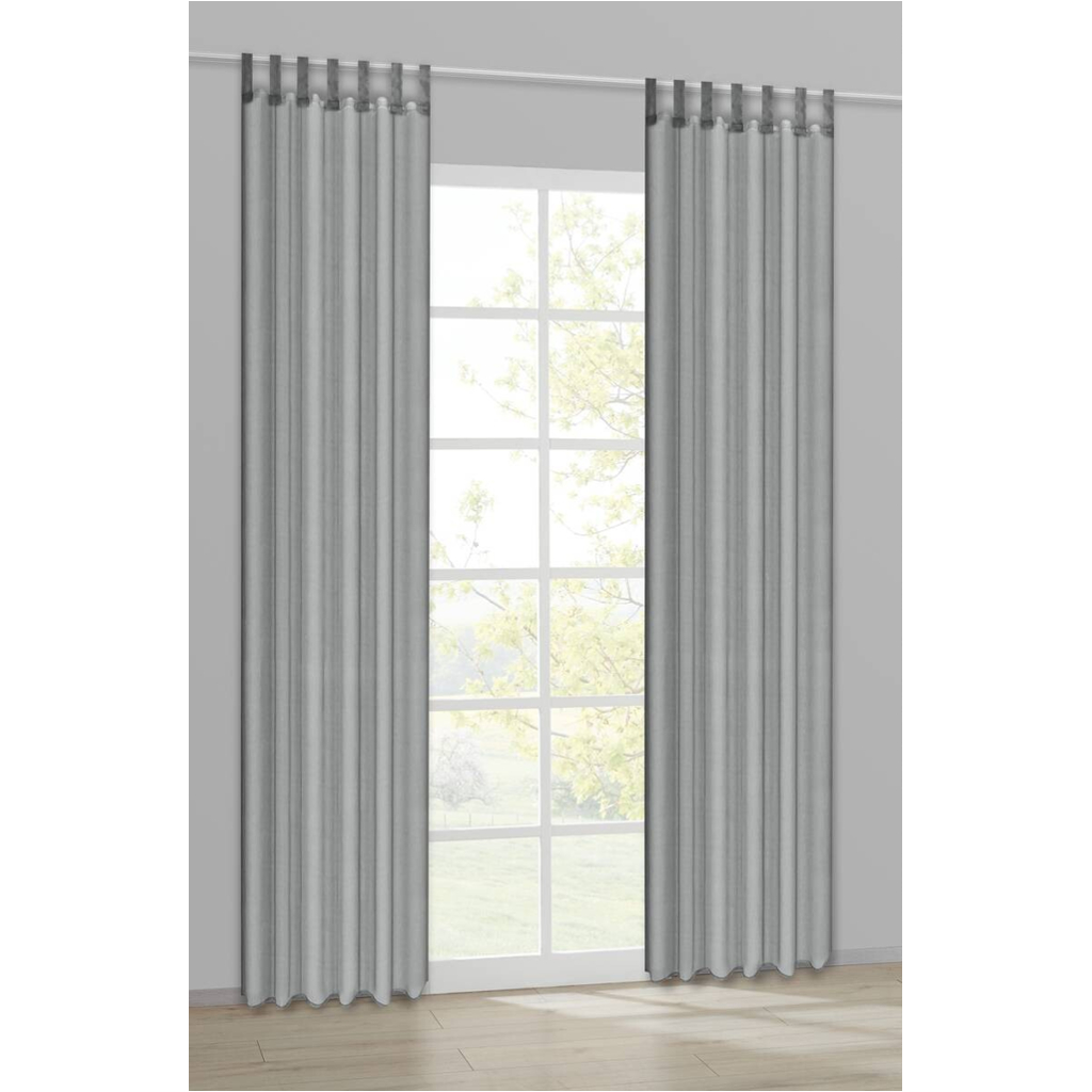 Sensation Schlaufenvorhang Look silber B/L: ca. 140x235 cm