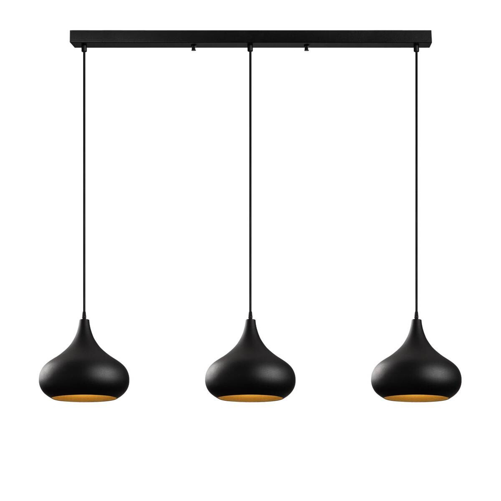 Opviq Pendelleuchte Muba-11554 schwarz B/H/T/L: ca. 140x126x30x140 cm E27 3 Brennstellen