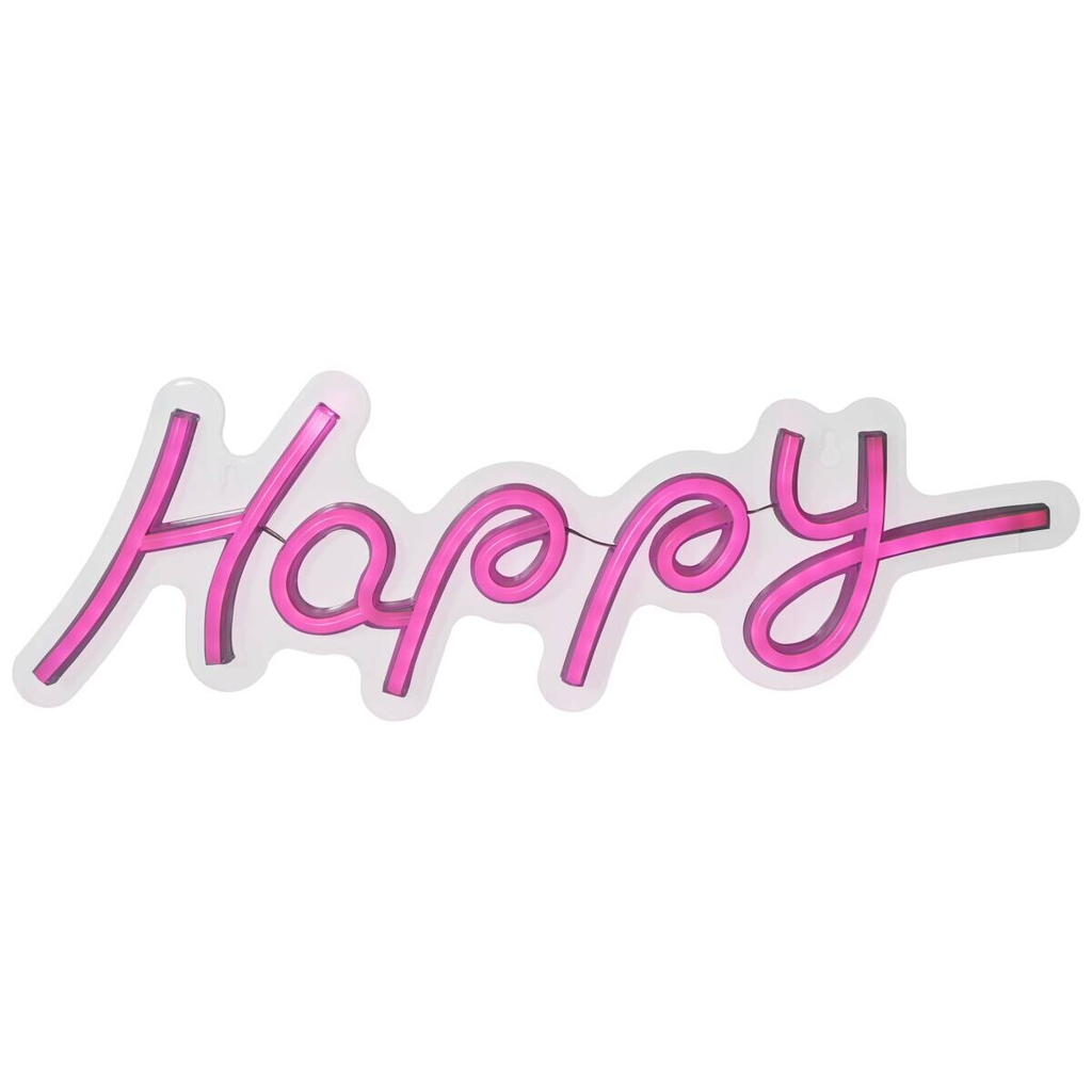 POCOline Neon Wandleuchte Happy pink B/H: ca. 42x14 cm