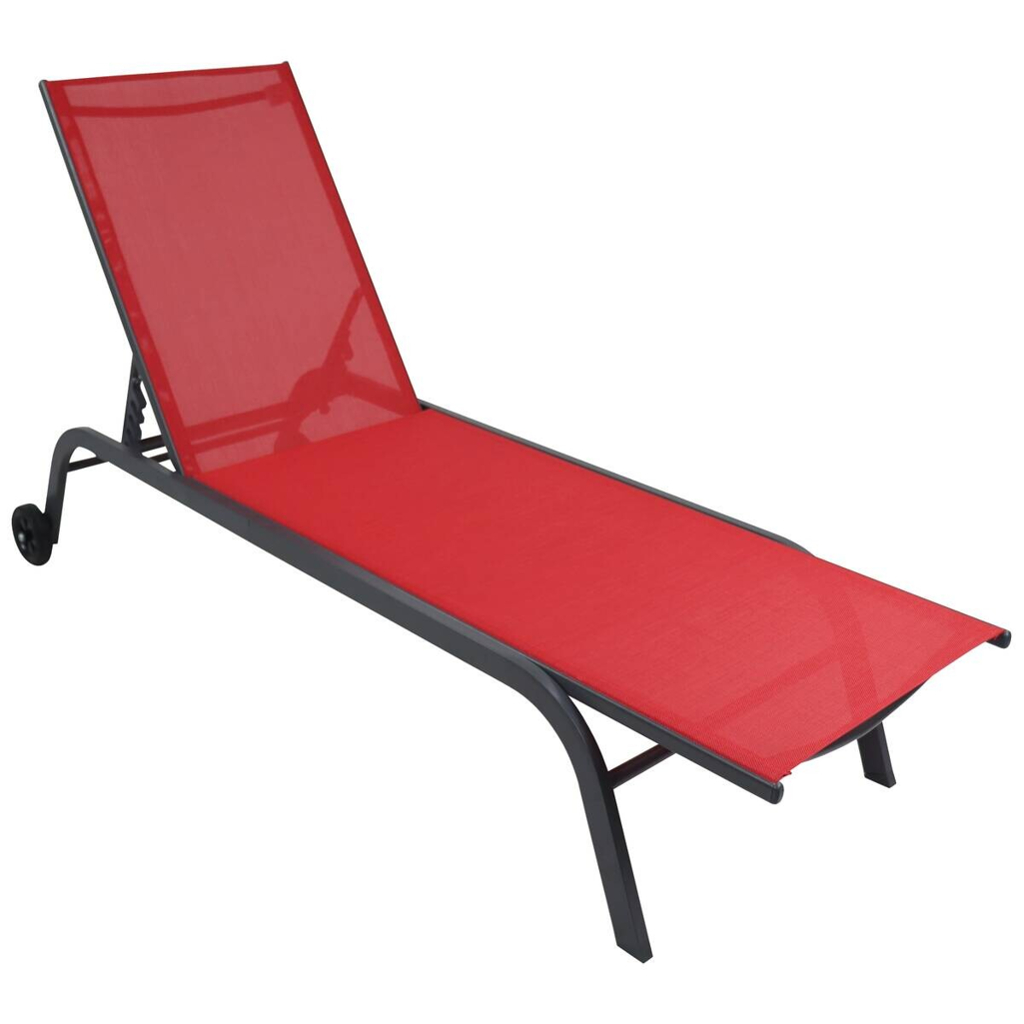 Sonnenliege Sonlas rot Textilene B/H/L: ca. 58x32x192 cm