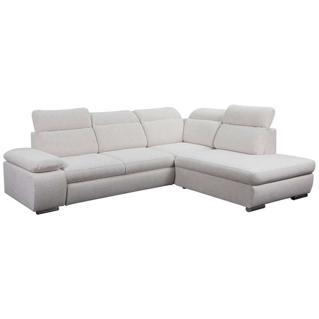 Ecksofa mit Bettfunktion und Bettkasten beige Microfaser B/H/T: ca. 282x100x232 cm