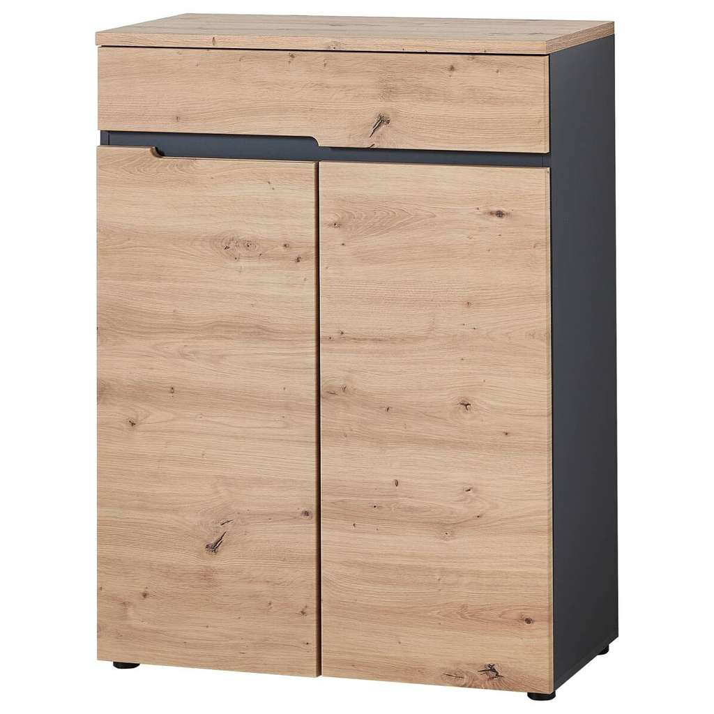 Schuhkommode Memphis Eiche Artisan Nachbildung Graphit B/H/T: ca. 80x107x38 cm