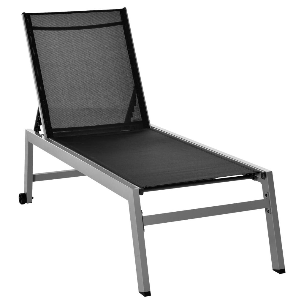 Outsunny Gartenliege schwarz Aluminium B/H/L: ca. 65x102x169 cm