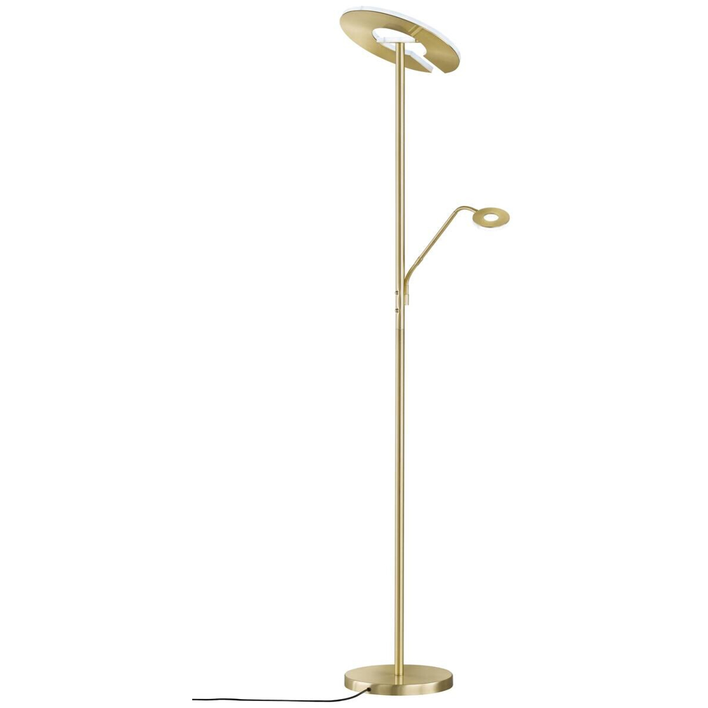 Fischer & Honsel Stehlampe 40316 messing weiß Glas Metall B/H/T: ca. 35x180x50 cm 1 Brennstellen