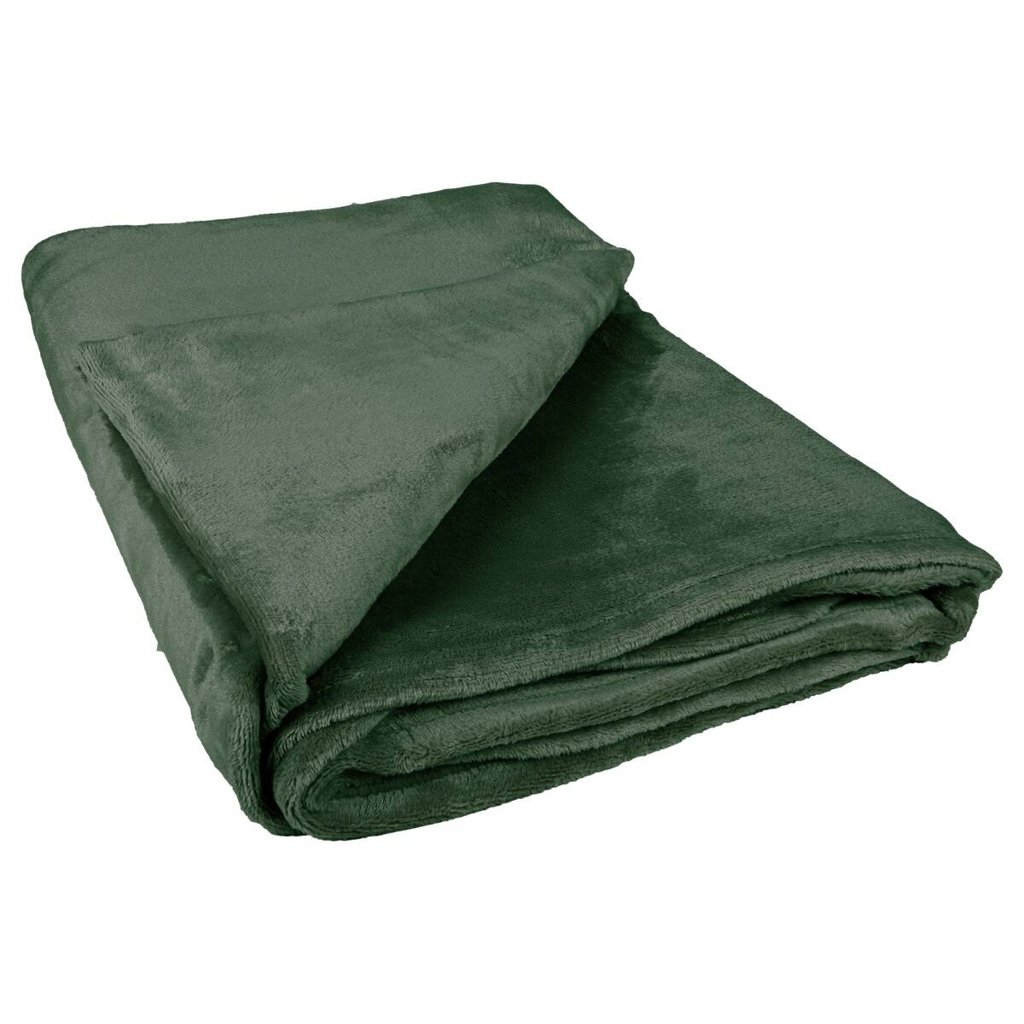 Flanelldecke olive Polyester B/L: ca. 140x200 cm