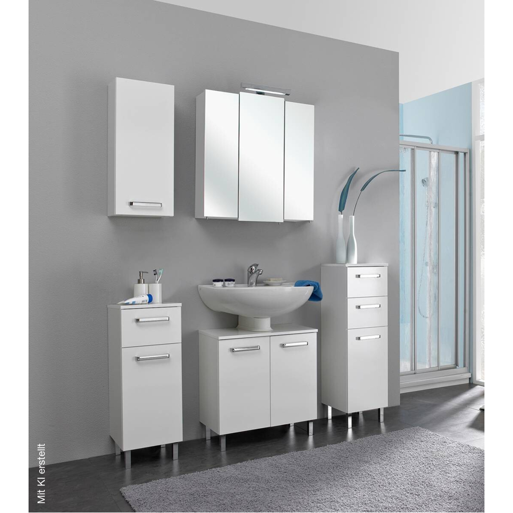 Badezimmer-Set Quickset 312 weiß glanz B/H/T: ca. 128x200x33 cm