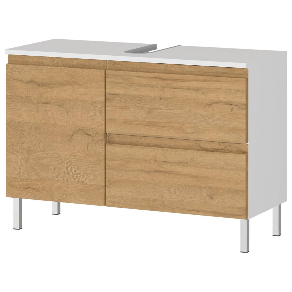 Waschbeckenunterschrank 4331-559 weiß Eiche Grand-Son Nachbildung B/H/T: ca. 80x56x34 cm